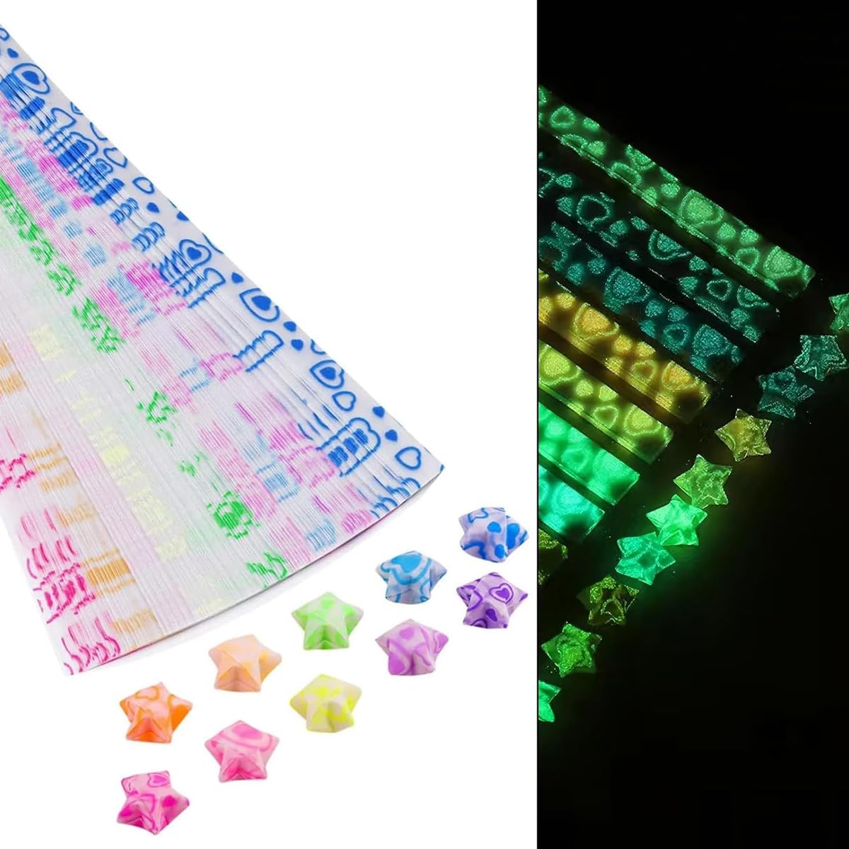 HASTHIP 210Pcs Glow Star Origami Paper - 10 Assortment Color Star Paper Strip, 8.6 HASTHIP 210Pcs Glow Star Origami Paper - 10 Assortment Color Star Paper Strip, 8.6